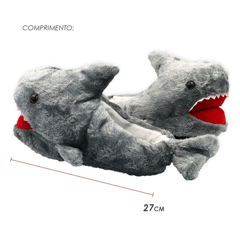 Pantufa Tubarão Baby Shark Cinza Tam. Único 36-41