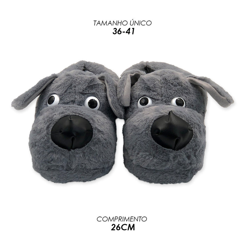 Pantufa Dog Beagle Cinza Tam.Único 36-41