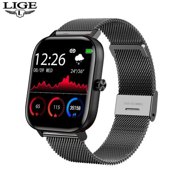 Lançamento 2021 Relógio LIGE Completo Bluetooth Ligação Mensagens SmartWatch Tela Cheia Fitness - PEPE ATACADISTA